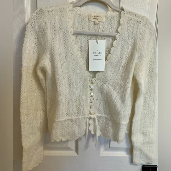 Sezane Elise Cream Cardigan in Size S - NWT - Picture 5 of 7